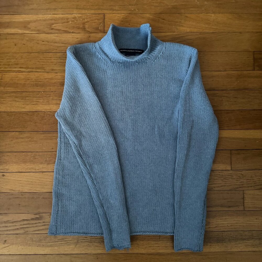 Ralph Lauren Sport Blue Mock Neck Sweater